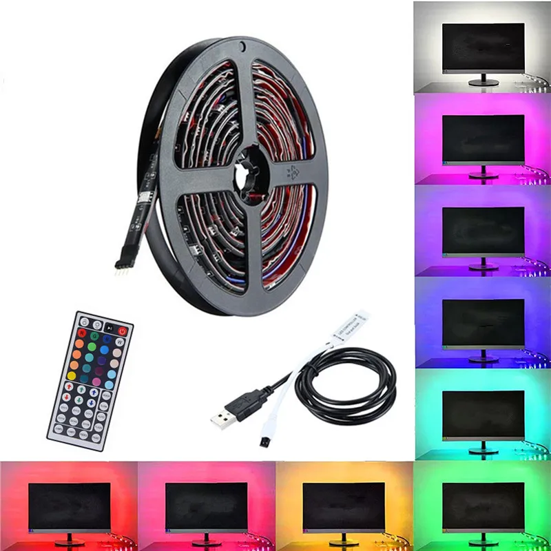 Светодиодная лента гибкая светящаяся RGB для подсветки телевизора 5 В 4x50 см/2x50 см