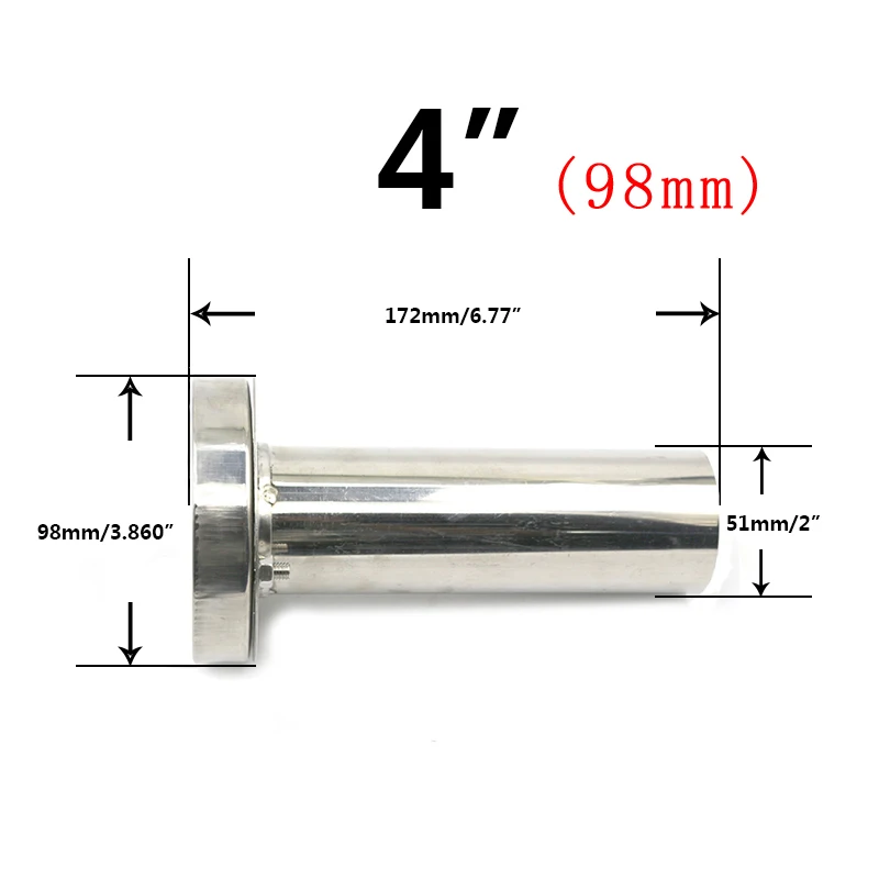 98mm CNSPEED Универсальный Регулируемый 85 мм 3," /98 мм 4''/110 мм 4,5 ''автомобильный нержавейка, Хром глушитель выхлопной трубы YC101073 - Цвет: 98mm