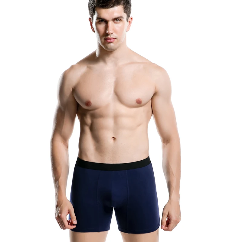 5pcs/lot Men Underwear Boxer long Man Big Pluse Size Short Breathable Flexible Shortsboxers Solid calzoncillos boxer homme