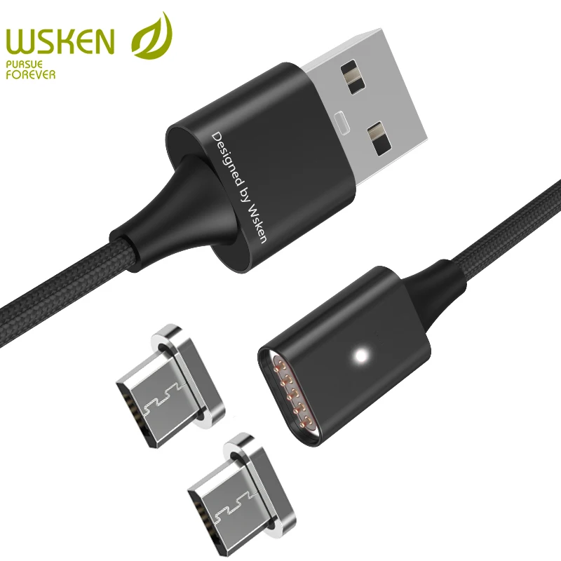 WSKEN Lite1 Магнитный Micro USB кабель для быстрой зарядки данных USB кабель для samsung Galaxy S7 S6 huawei Xiaomi LG USB кабель