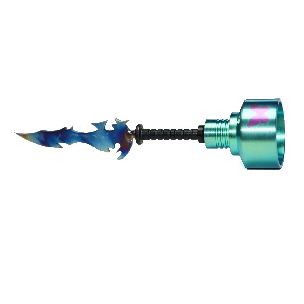 Крышка из титанового карбогидрата с рисунком зеленой бабочки 14 мм/18 мм титановый