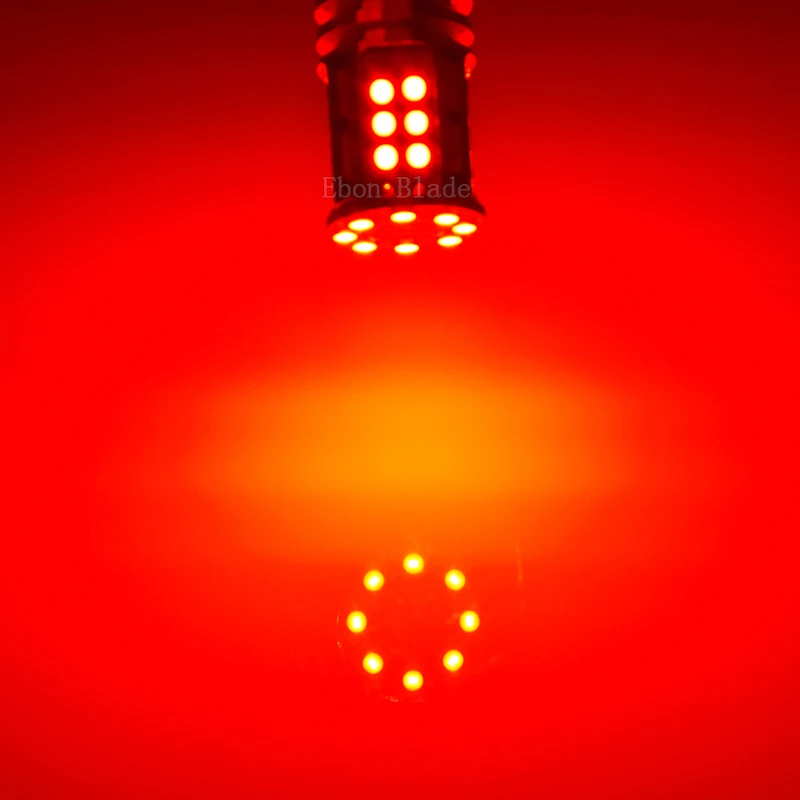 2 шт без резистора 1157 BAZ15D 7225 P21/4 W CANBUS Светодиодные лампочки 3030 SMD красный автомобильный резервный тормоз Стоп стояночный светильник Автомобильный задний фонарь