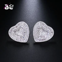 be 8 fashion small heart aaa cubic zirconia stud earrings for women cute crystal earings fashion jewelry e460