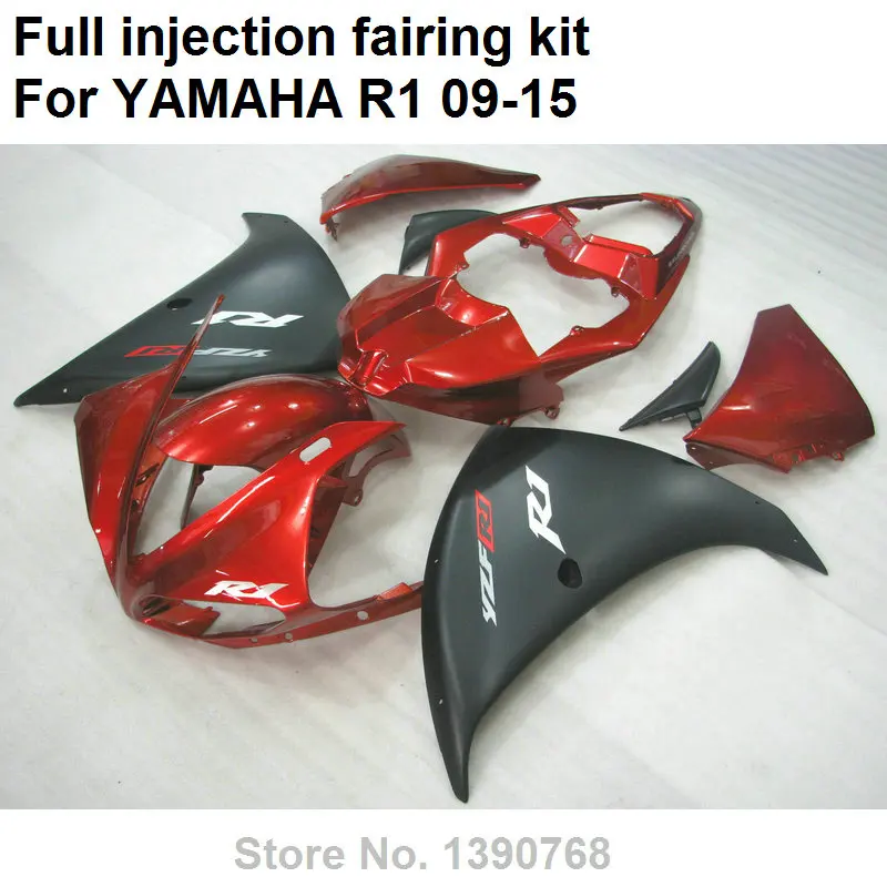 Подходит для YAMAHA Обтекатели литья под давлением YZF R1 09 10 11 12 13 14 15 винно красный