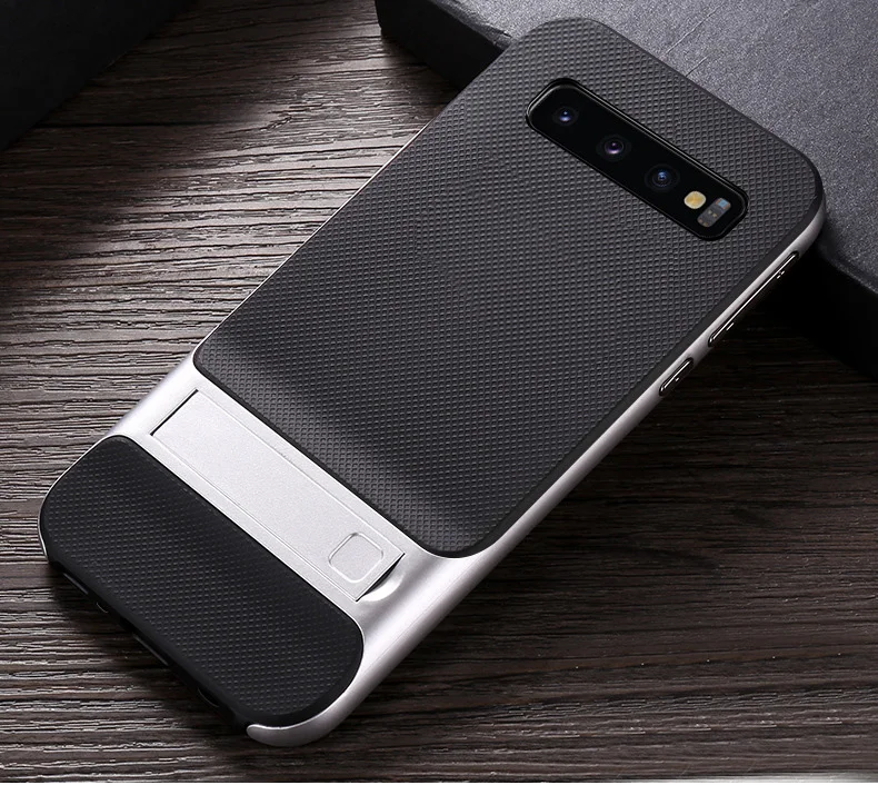 

For Samsung Galaxy S10 S10 Plus Hybrid Armor Dual Layer with Kickstand bracket Phone Case Cover