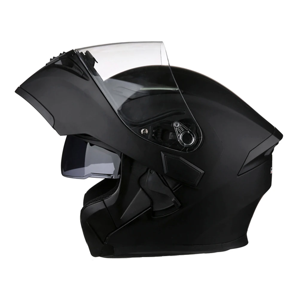 JK902-Matte Black Мотоцикл Jiekai шлем флип-ап Краш шлем дышащий комфортный двойной объектив туринг мотоцикл полный шлем для мотоцикла - Цвет: JK902-Matte Black