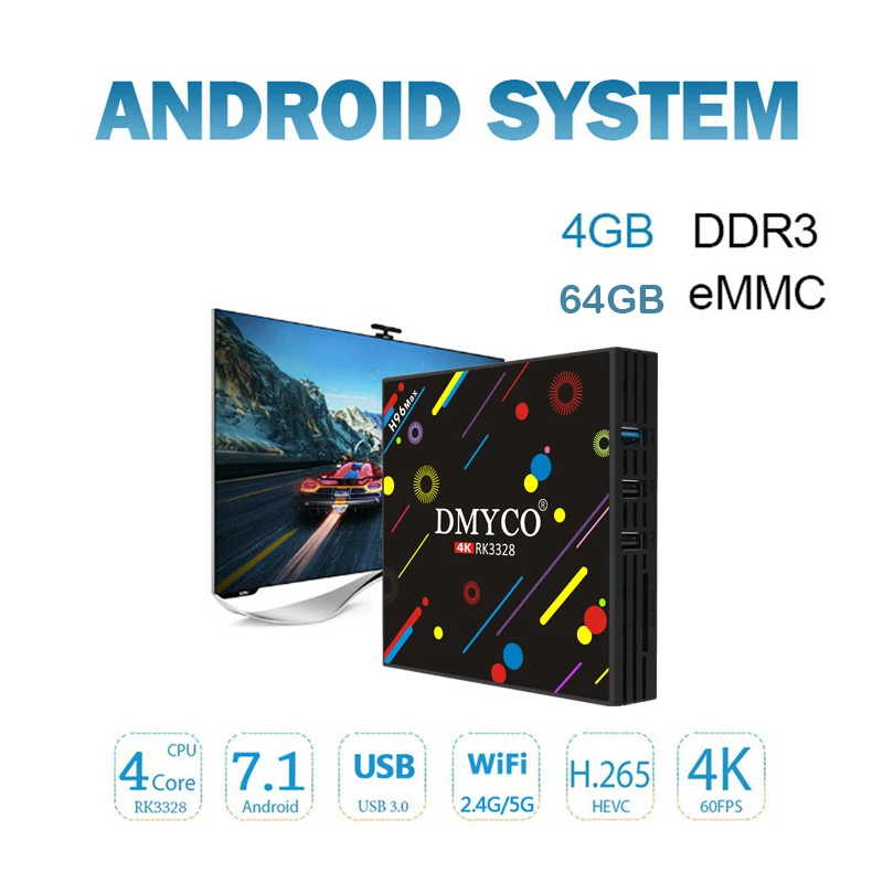 H96 MAX H2 Android 7,1 Smart tv Box 4 Гб 64 Гб RK3328 четырехъядерный 2,4G/5G WiFi BT4.0 Поддержка ip tv youtube медиаплеер телеприставка