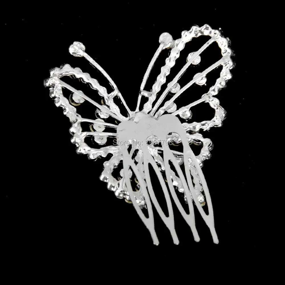 Бабочка шаблон гребень для волос со стразами Слайд клип свадебный аксессуар |