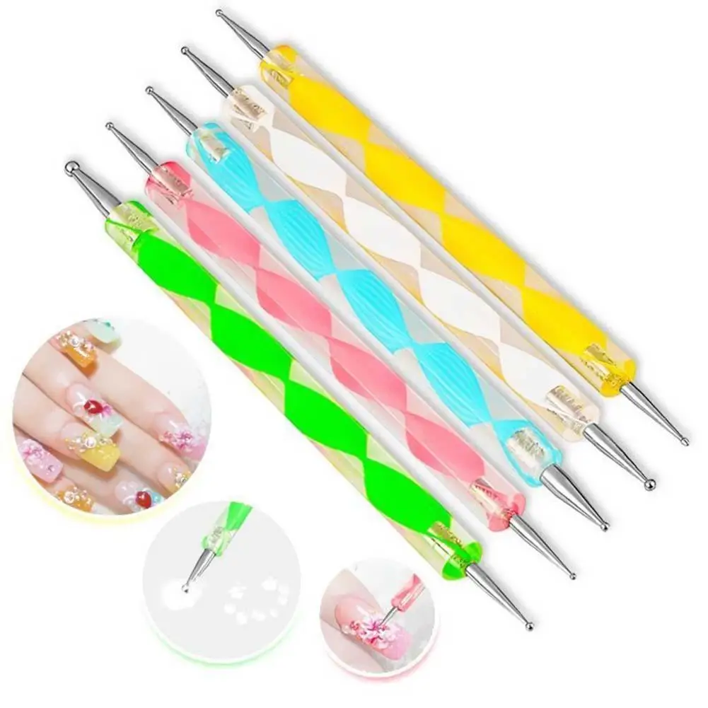 20 шт./лот 2 Way инструменты для дизайна ногтей Dotting Pen 3D Ручка маникюрные рисования