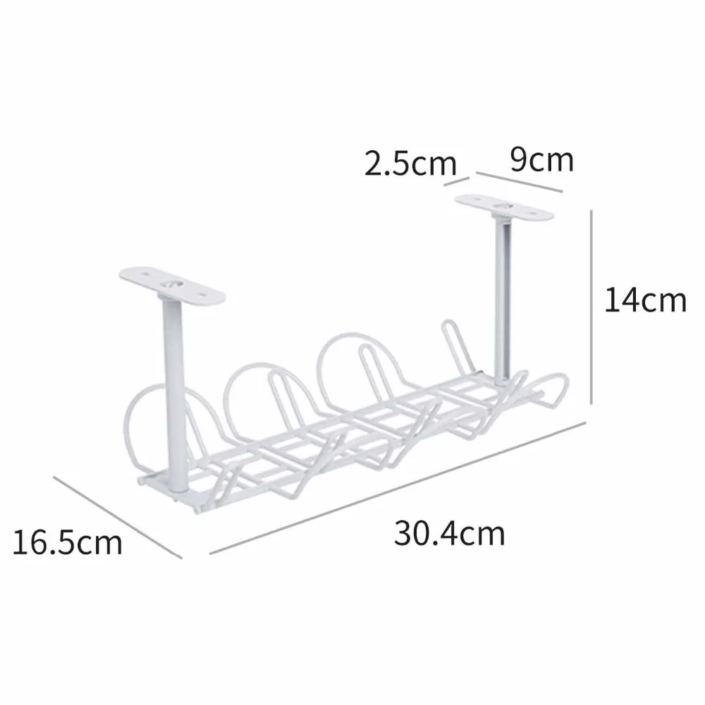 Держатель для розетки и силовых кабелей полка хранения под столом органайзер