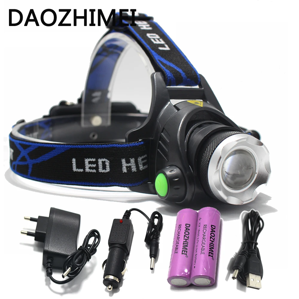 

5000 lumens led headlamp xml t6 xm-l2 Headlights Lantern 4 mode waterproof torch head 18650 Rechargeable Battery Newest