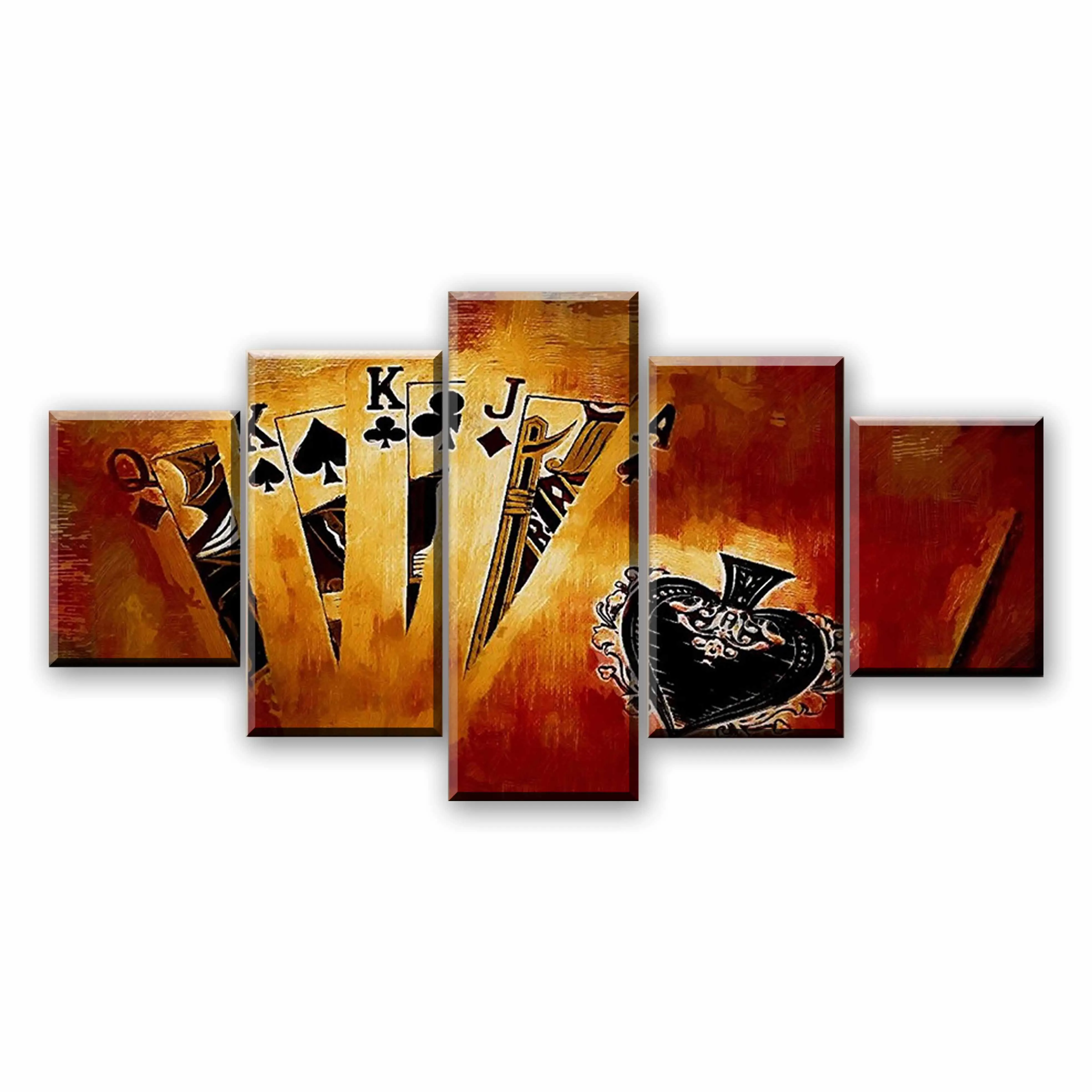 

Poker Cards Anime Art Wall Print POSTER Fashion Modern 5 Panel HD Print Canvas Art Painting For Home Living Room Decoration