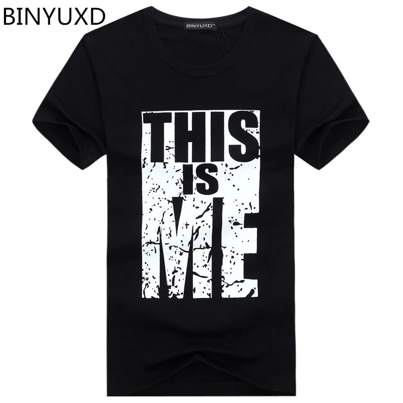 BINYUXD Новая летняя брендовая одежда мужская футболка Swag Футболка Мужская