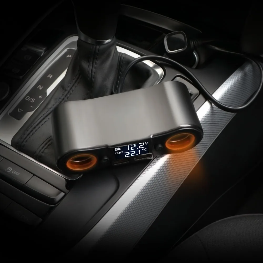 Onever 2 Way розетка для автомобильного прикуривателя 80 Вт адаптер питания USB зарядное