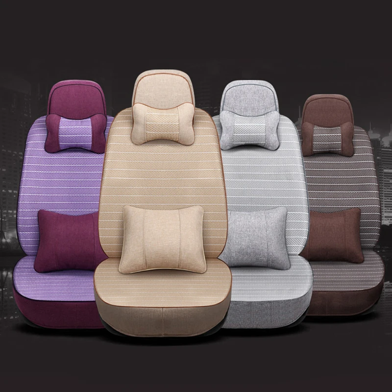 

CARTAILOR Linen Car Seat Covers for Nissan X-Trail 2013 2014 2015 2016 Seat Cover Set Grey Car Styling Seats Cushion Protector