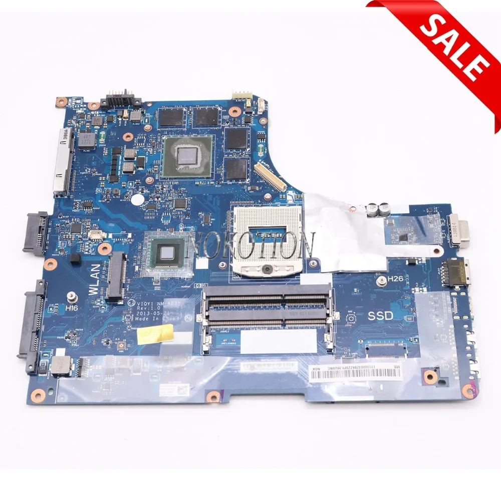 

NOKOTION Laptop Motherboard For Lenovo ideapad Y510P 15.6'' MAIN BOARD VIQY1 NM-A032 REV 1.0 GT755M 2GB Video card 1920*1080