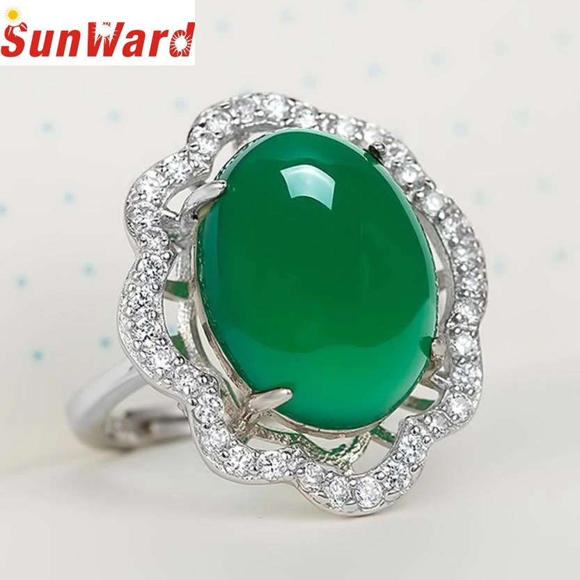 Женское кольцо с зеленым цирконом серебряное Цирконом|wedding rings|green ringfashion rings women |