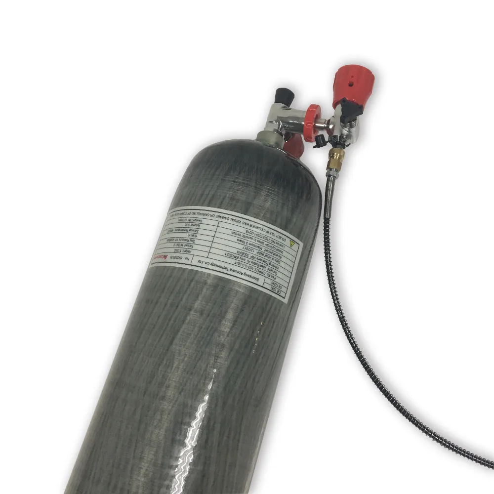 AC109101 9L Hpa Пейнтбол Pcp воздушный бак из углеродного волокна цилиндр 4500Psi резервуар