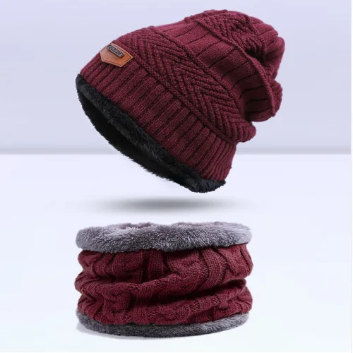 Dark red Iwinter, новая мода теплые Кепки Skullies шапочки зимняя шапка для Для женщин унисекс Кепки шапочка вязаная Кепки S Открытый Спорт теплую шапку - Цвет: Dark red