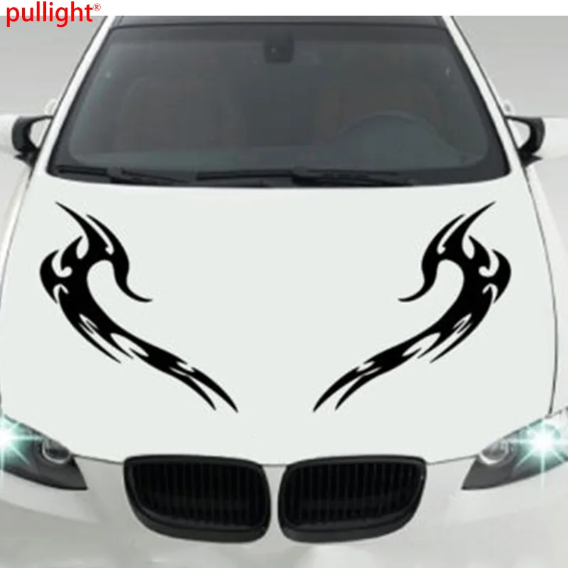 Car Hood Car Body Tribal Flames Vinyl Sticker Decals x 2 - Left and Right