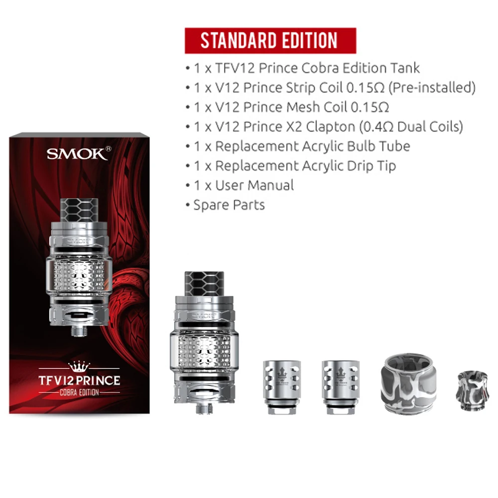 Оригинальный испаритель SMOK TFV12 Prince Cobra Edition 7 мл электронная сигарета с