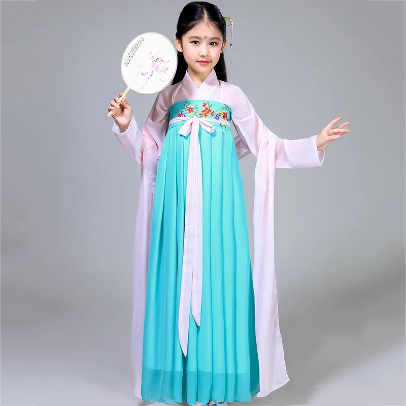 Сказочная юбка Hanfu Национальный костюм для детей принцессы выступлений