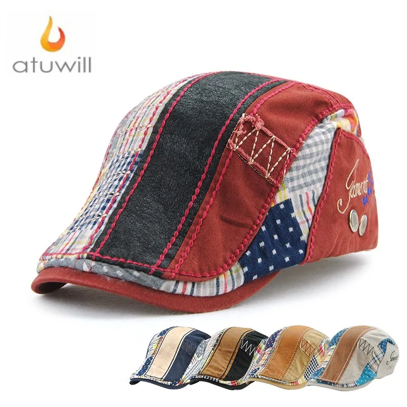 Atuwill England Style Cotton Berets Hat Flat Caps for Men Peaky Blinders Women boina hombre feminina boinas para homens |
