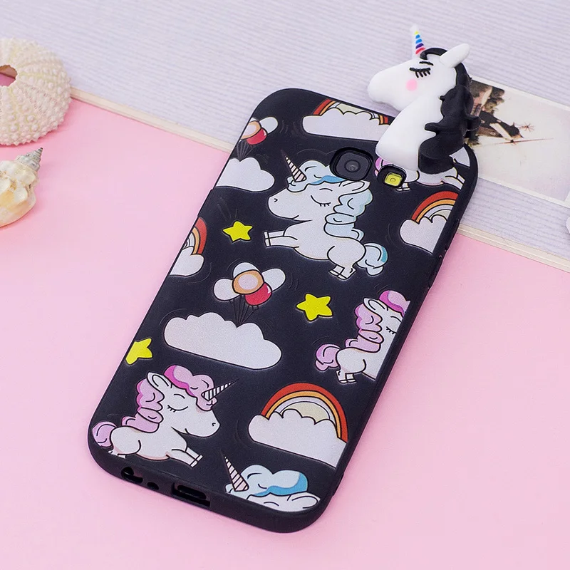 A5 2017 Kawaii 3D мультфильм Единорог панда Мягкий ТПУ силиконовый чехол для телефона