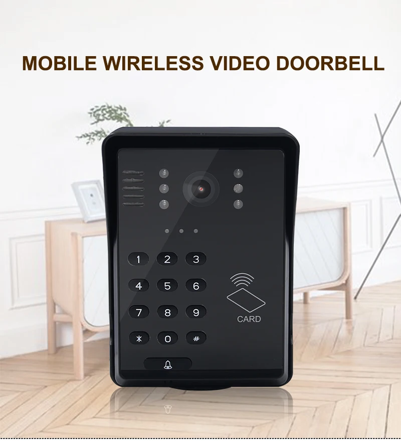 Wifi видео дверной звонок умный видео домофон беспроводной Видео дверной телефон RFID пароль дверной телефон домофон система+ брелоки разблокировка