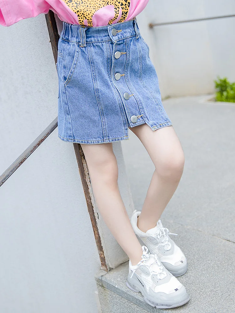 Джинсовая юбка для девочек коллекция 2019 года летняя новая детская одежда