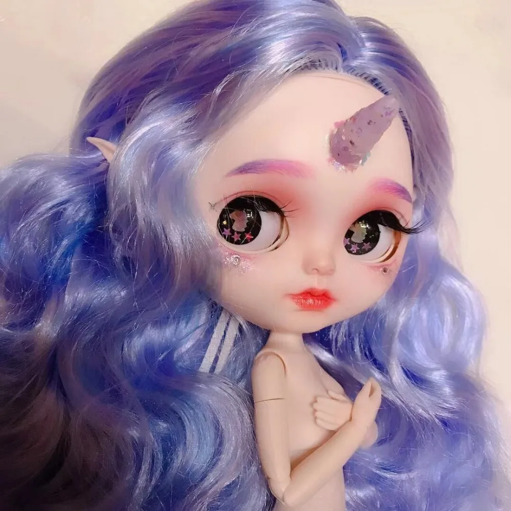Blythe doll purple curly custom DIY | Игрушки и хобби