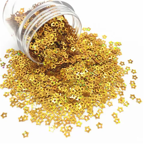 Laser gold Полые звезды Форма пайетки с блестками для ногтей искусство ремесла блестки блесток для самостоятельного пошива одежды Аксессуары декор конфетти 10 г - Цвет: Laser gold