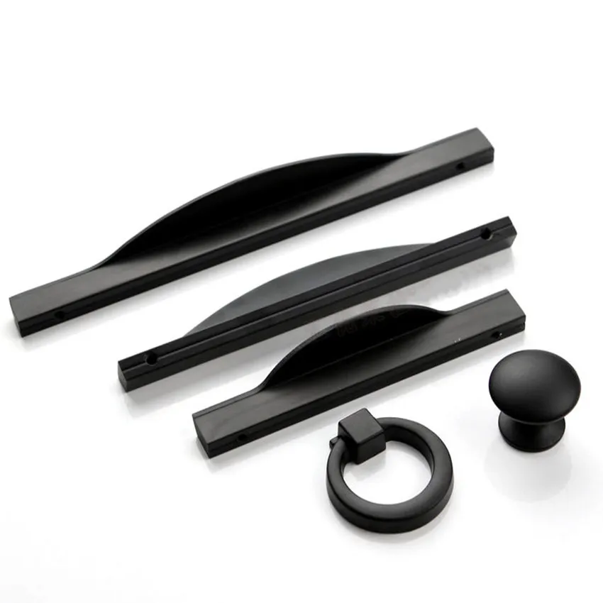 Ручки мебельные простые черные в стиле ретро 96/128/160 мм|pull knob|black kitchen cabinetsdrawer handles |