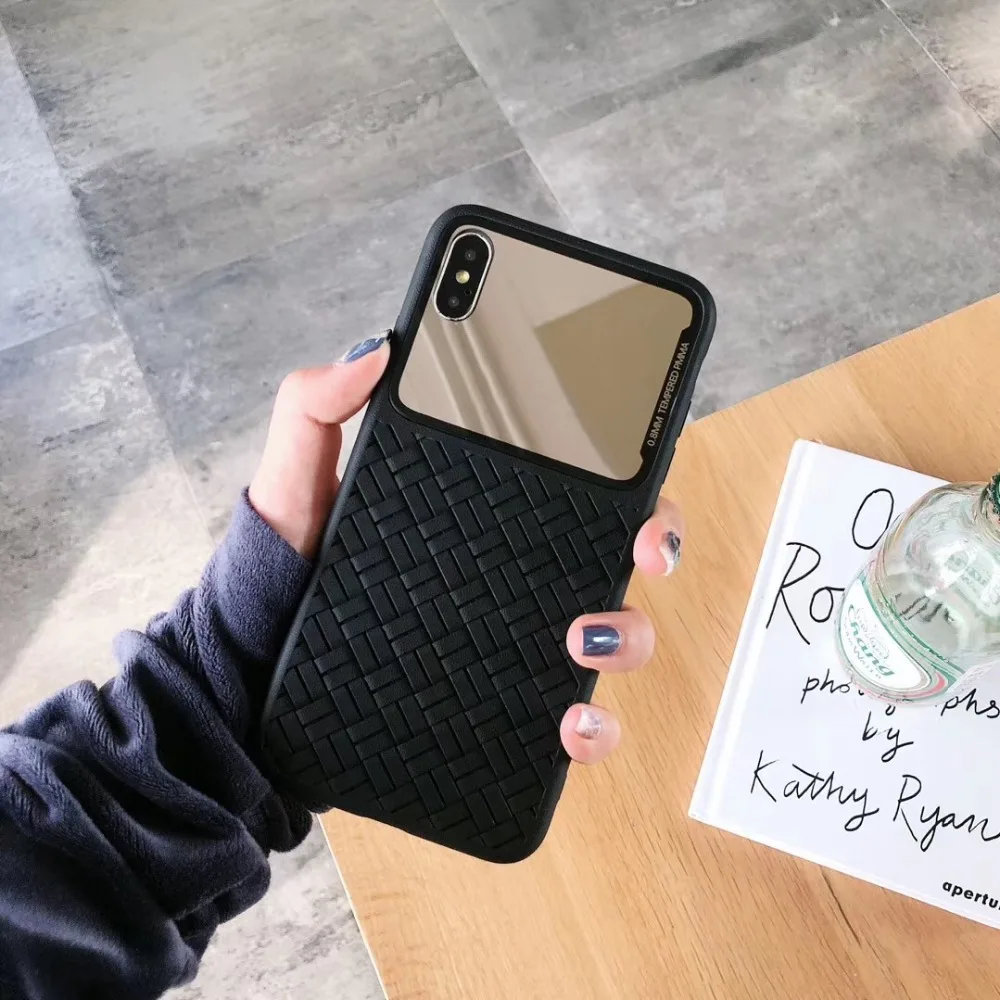 Модный Роскошный ткацкий чехол для iPhone 6 6s 7 8 Plus X XR XS Max зеркальный телефона |