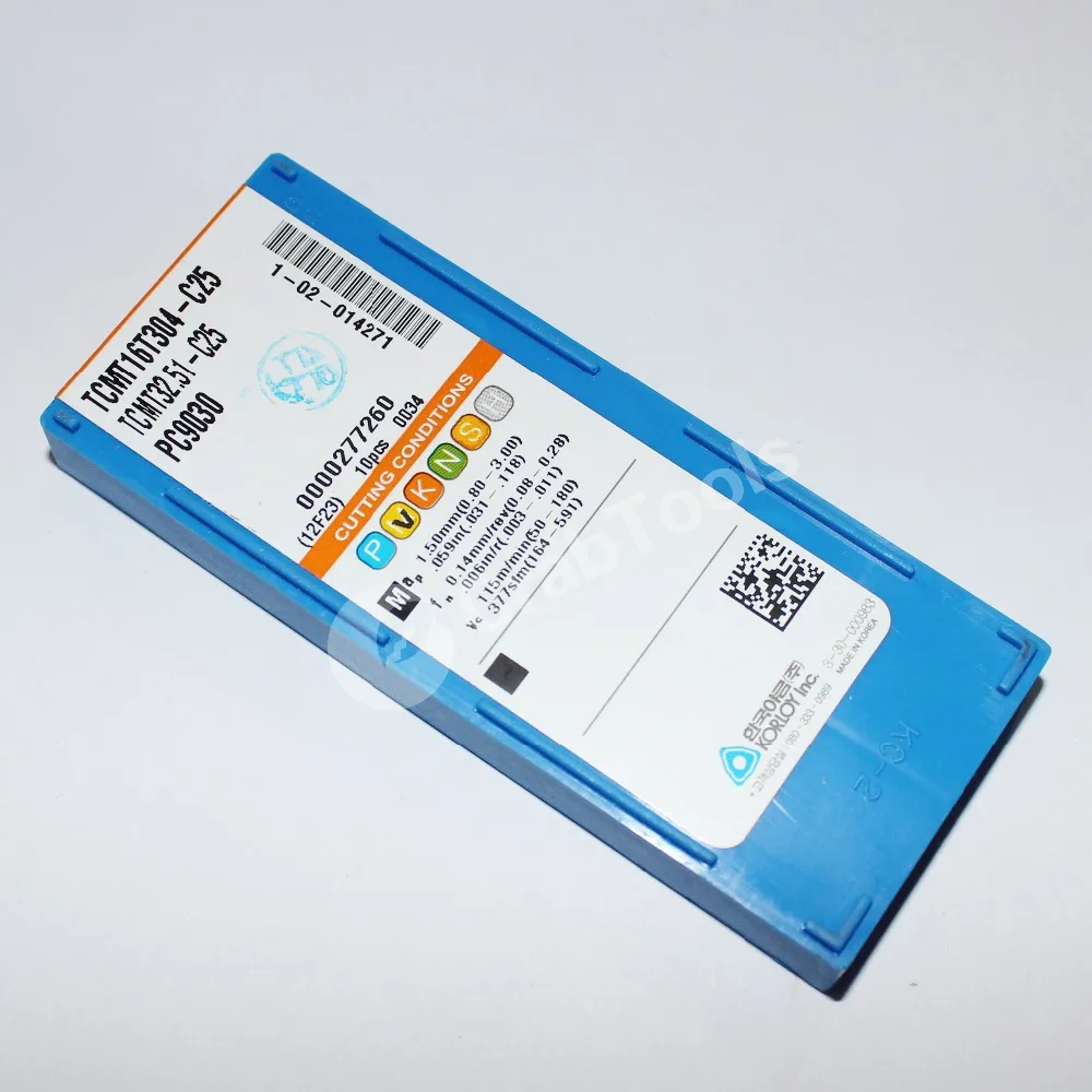 Краб инструменты KORLOY 10 шт. TCMT16T304 C25 PC9030 для металлорежущих токарных стаков