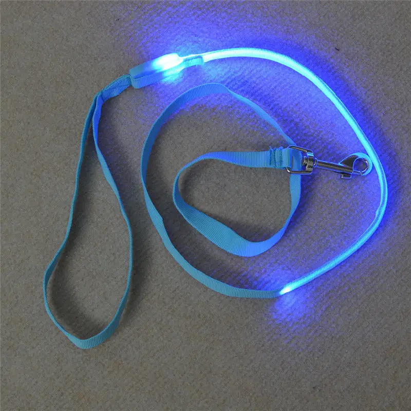 

Nylon LED Pet Dog Leash Night Safety LED Flashing Glow In The Dark Dog Leash Dogs Luminous Fluorescent Collars Pet Dog Supplies