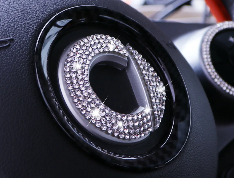 Персонализированные флэш-сверла логотип наклейка на руль для Mercedes Smart Fortwo Forfour 453 451 украшение автомобиля стикер аксессуары