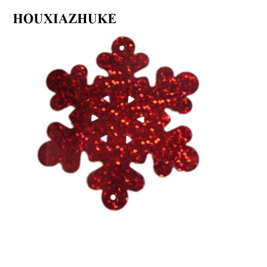 

50 pcs per lot laser red loose pvc snowflakes shaped flakes for party decorations