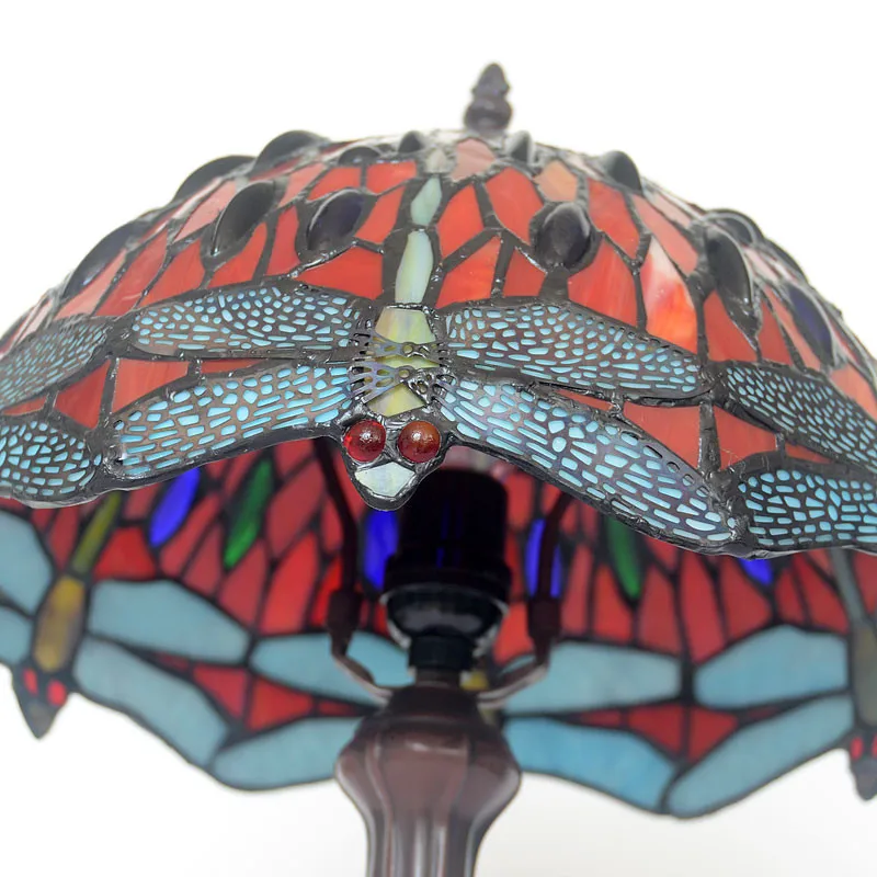 Фумат стеклянная художественная настольная лампа Античный Декор Красная