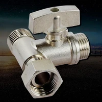 12 bsp male to male to female tee type brass plated loose joint ball valve thick pipe fitting connector for water faucet