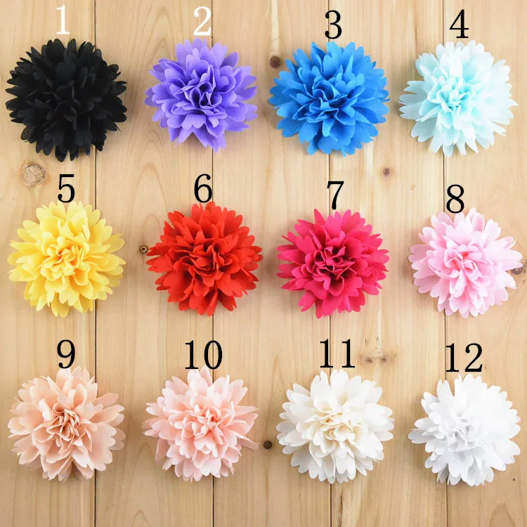 Yundfly 10 шт. Новый шифон Пион цветок с плоской задней частью для ребенка головной