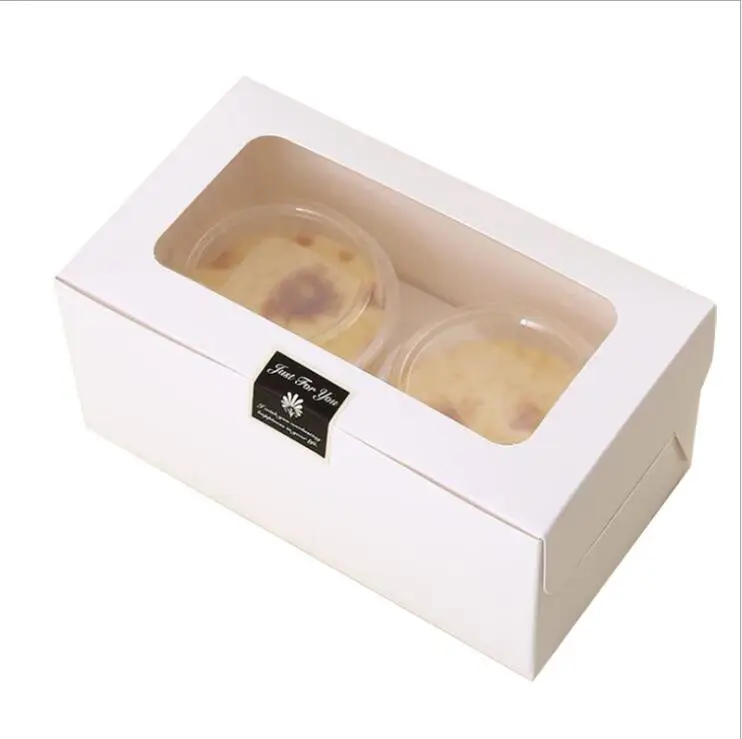 5 шт. 2 отверстия коробки для кексов и упаковка коробка торта из крафт бумаги с