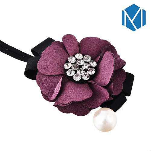 Purple M MISM новые модные женские цветочные жемчужные инструменты для изготовления волос для девочек, легкие в использовании блестящие волосы, булочки для волос, хрустальные головные уборы - Цвет: Purple