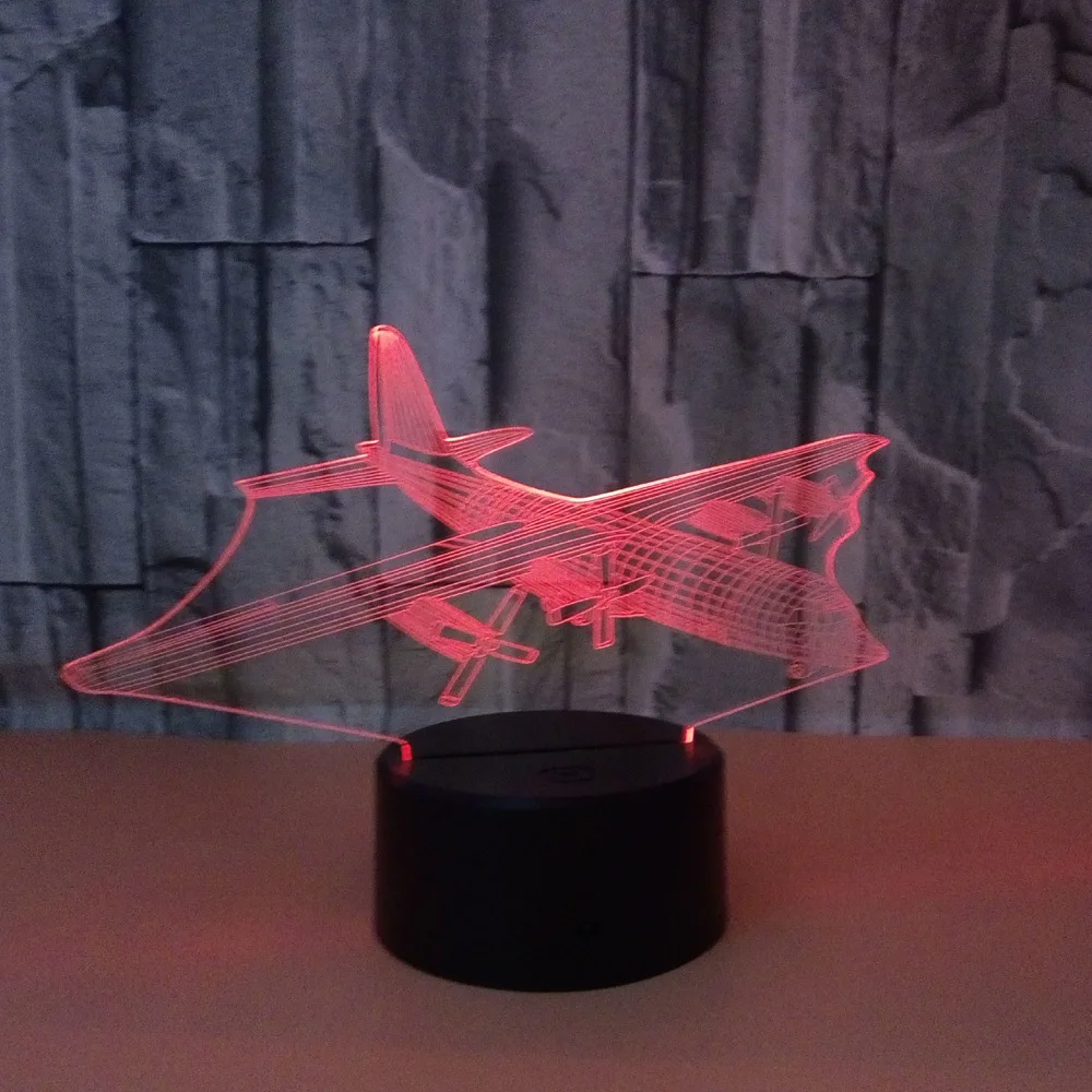 

Foreign Trade Aircraft 3d Light Led Acrylic Remote 7 color change 3D Led Night Light Kids Room Led Luminaria De Mesa 3d Lamp