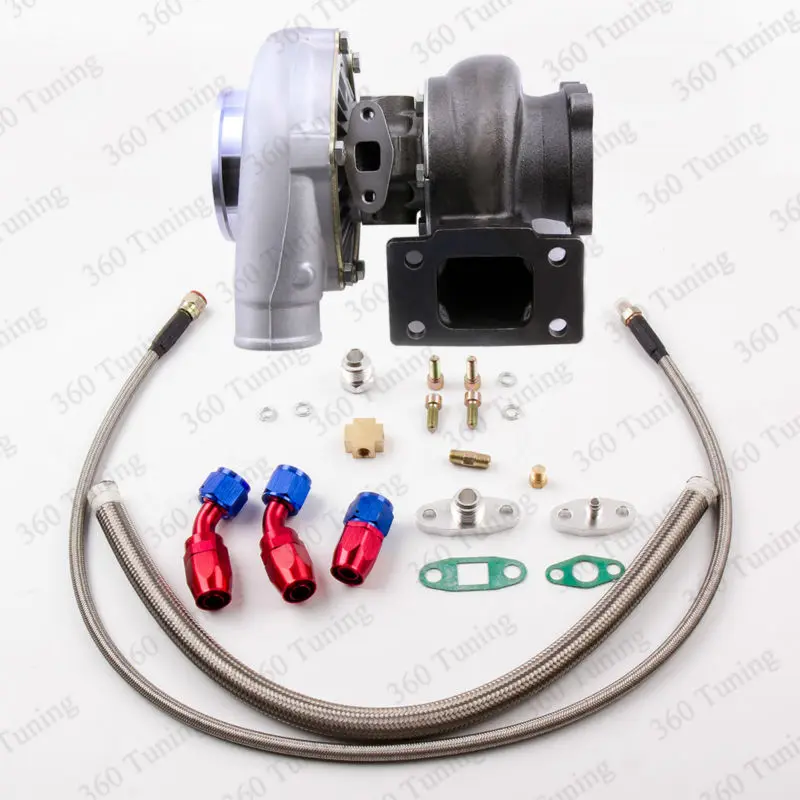 GT3076R GT3037 GT30 T3 огромный 4 болт 500HP Turbo Турбокомпрессор 0.6/R 0.82 турбины слива масла