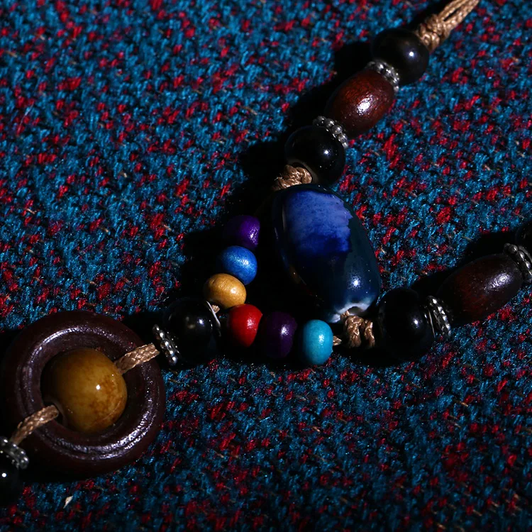 Керамические украшения Jingdezhen Модные Винтажные деревянные аксессуары ожерелье