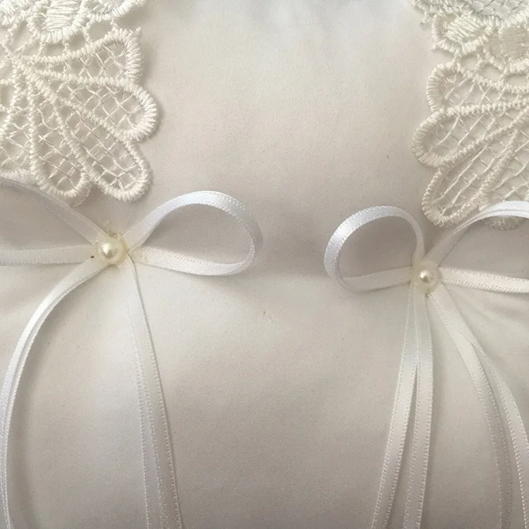 Уникальное длинное атласное свадебное кольцо с бантиком подушка