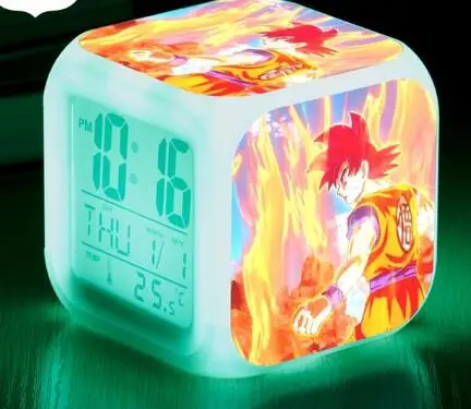 Шоколад Повтор wekker часы Dragon Ball будильник светодиодный reloj despertador детские часы цифровые часы многофункциональная лампа подарки+ коробка - Цвет: Шоколад