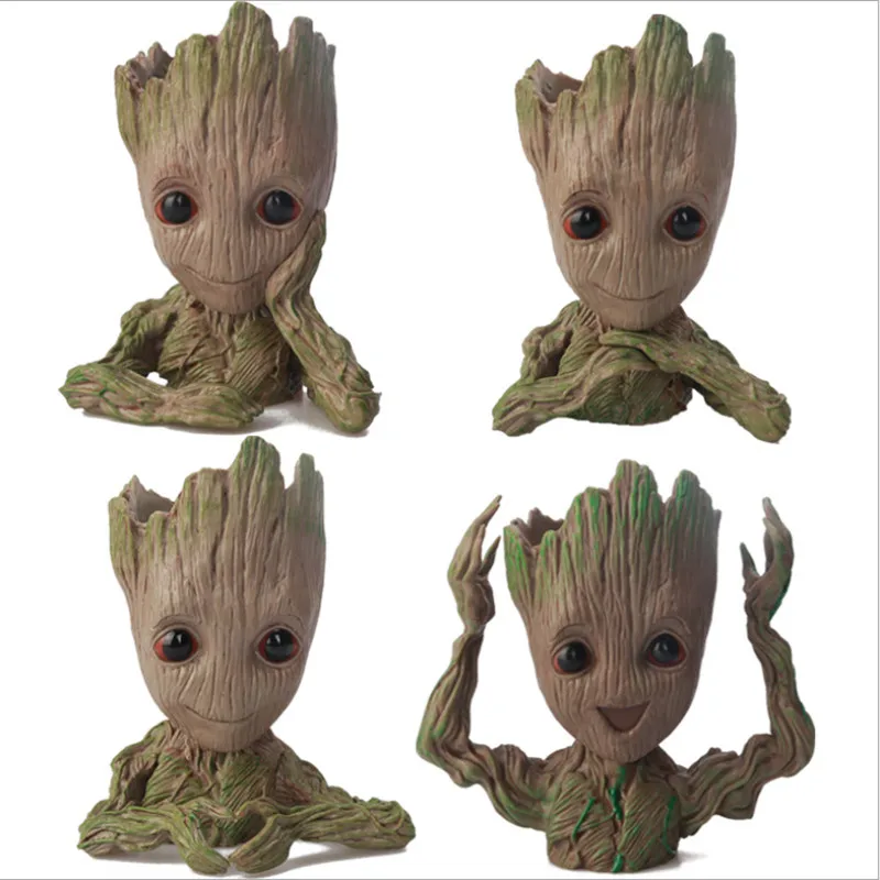 

Baby Groot Flowerpot Flower Pot Planter Action Figures Guardians of The Galaxy Toy Tree Man Cute Model Toy Pen Pot