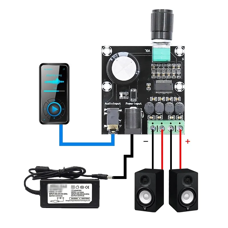 15 вт * 2 двухканальный мини hi fi цифровой аудиоусилитель DIY динамик компактный